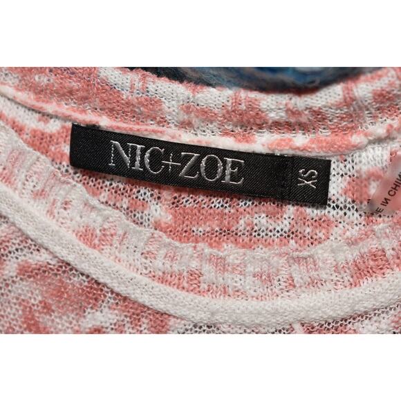 NIC &‎ ZOE NEW $98 Sand Dune Melange Stripe Linen Blend Tunic Top Tea Dust XS - Picture 3 of 3